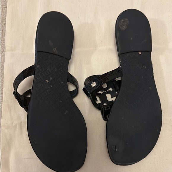 Tory Burch Women's Patent Leather Black Miller Sandals - Picture 7 of 10